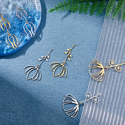 6Pcs 6 Styles 201 Stainless Steel Pendants STAS-FH0002-35-1