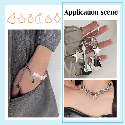 120Pcs 6 Style 304 Stainless Steel Charms STAS-PH0005-38-1