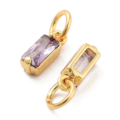 Brass Micro Pave Cubic Zirconia Charms ZIRC-F111-03G-12-1