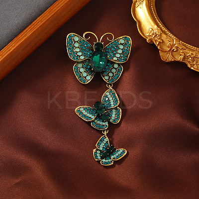 Creative Long Alloy Triple Butterfly Brooch PW-WG59366-04-1