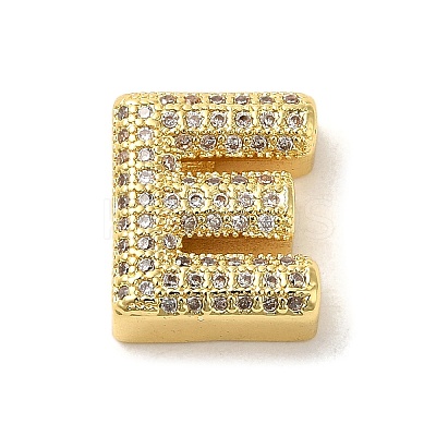 Brass Micro Pave Clear Cubic Zirconia Charms ZIRC-C009-01G-E-1