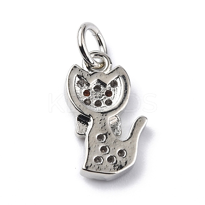 Brass Micro Pave Cubic Zirconia Charms ZIRC-F131-07P-1