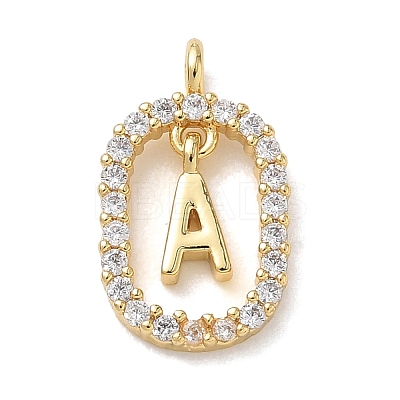 26Pcs Brass Micro Pave Clear Cubic Zirconia Pendants KK-L268-032G-1