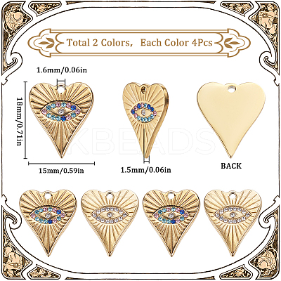 8Pcs 2 Colors 304 Stainless Steel Pendants STAS-SC0009-41-1