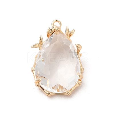 Brass with K9 Glass Pendants KK-B071-10G-01-1