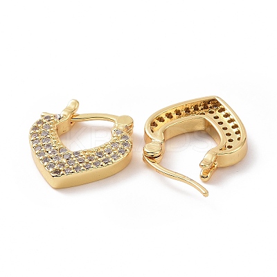 Cubic Zirconia Heart Hoop Earrings EJEW-C008-11G-01-1