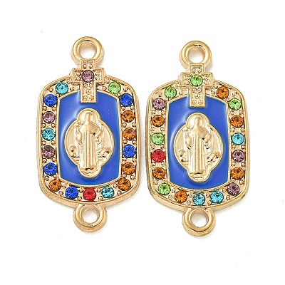 Alloy Micro Pave Colorful Cubic Zirconia Saint Connector Charms with Enamel FIND-Z061-06G-01-1