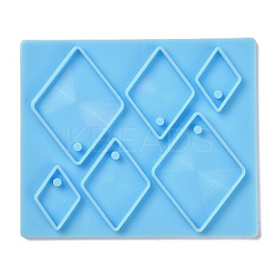 Rhombus Shape Holographic Pendant DIY Silicone Mold DIY-K063-10-1
