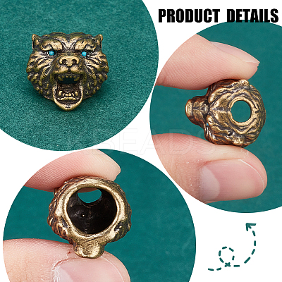 2Pcs Tibetan Style Alloy European Beads TIBEB-BC0001-05AB-1