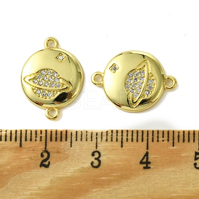 Eco-Friendly Brass Micro Pave Cubic Zirconia Connector Charm KK-A204-17G-1