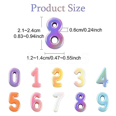 45Pcs 9 Colors Opaque UV Plating Acrylic Beads PACR-YW0001-58-1