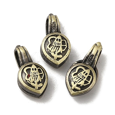 Teardrop Shape Tibetan Style Rack Plating Brass Buddhist Pendants KK-Q805-43AB-1