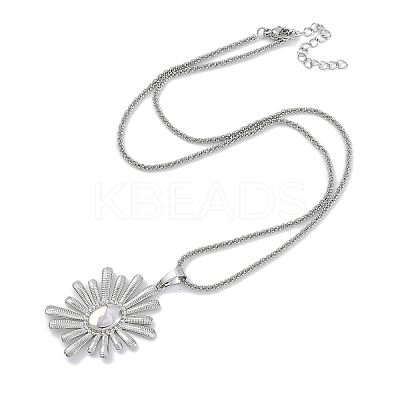 Rack Plating Brass Sun Pendant Necklaces NJEW-P317-07P-1