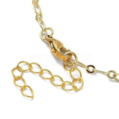 304 Stainless Steel Cable Chain Charm Bracelets for Women BJEW-JB11363-1