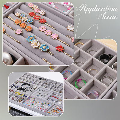 18 Grids Rectangle Wood Covered with Velvet Jewelry Trinket Display Trays AJEW-WH20054-062H-02-1