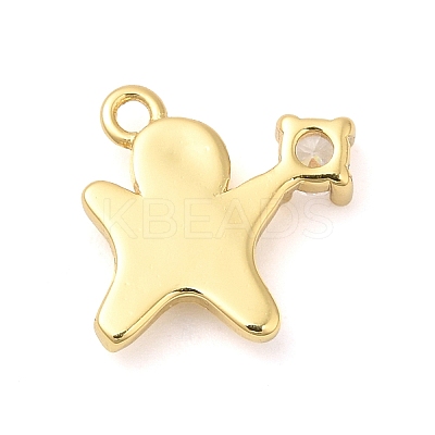Rack Plating Brass Pave Cubic Zirconia Pendants KK-R150-01G-1