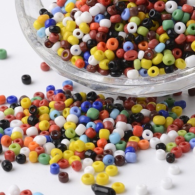 8/0 Opaque Colours Round Glass Seed Beads SEED-P002-12-1