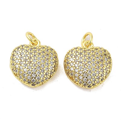 Brass Micro Pave Clear Cubic Zirconia Pendants KK-A205-06G-1
