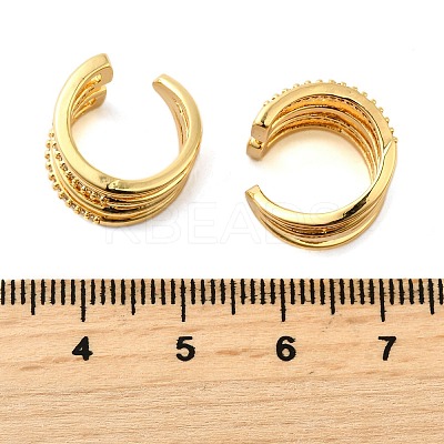Brass Micro Pave Clear Cubic Zirconia Cuff Earrings EJEW-K309-08G-1