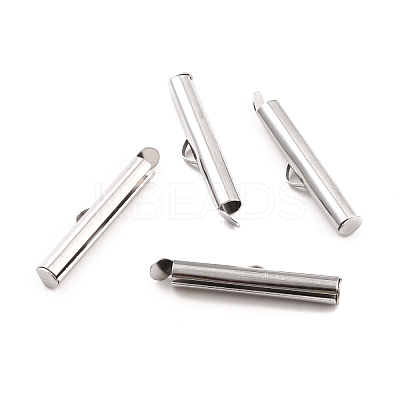 Non-Tarnish 304 Stainless Steel Slide On End Clasp Tubes STAS-C044-08C-P-1