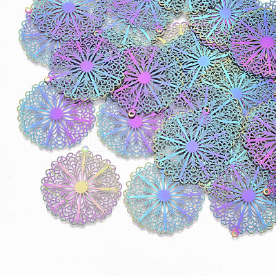 Ion Plating(IP) 304 Stainless Steel Filigree Pendants STAS-S108-110-1