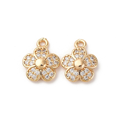 Brass Micro Pave Cubic Zirconia Pendants KK-Z112-17G-1