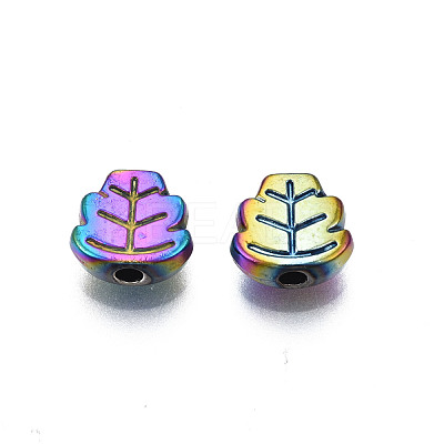 Rack Plating Rainbow Color Alloy Beads PALLOY-S180-334-1