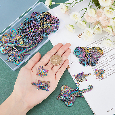 16Pcs 4 Style Alloy Big Pendants FIND-FH0002-37-1