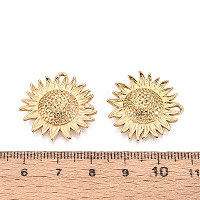 304 Stainless Steel Sunflower Pendants STAS-T069-44G-1