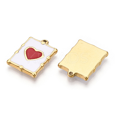 PVD Vacuum Plating 201 Stainless Steel Enamel Pendants STAS-J401-VC1034-1