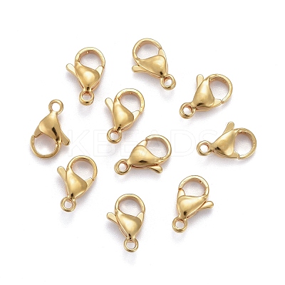 304 Stainless Steel Lobster Claw Clasps X-STAS-H352-01D-G-1