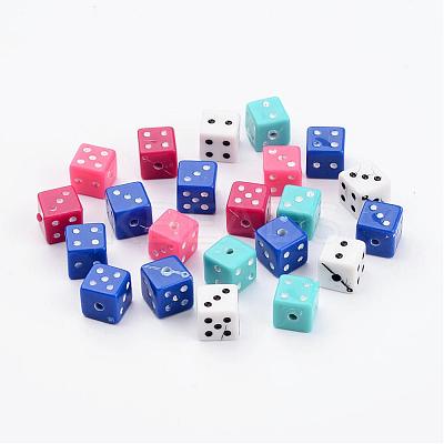 Chunky Mixed Color Acrylic Dice Beads X-MACR-3030-1