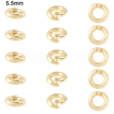 10Pcs Brass Locking Jump Rings KK-YW0003-96A-G-1