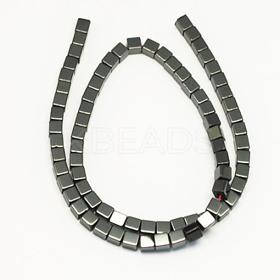 Non-magnetic Synthetic Hematite Beads Strands G-S079-6mm-1