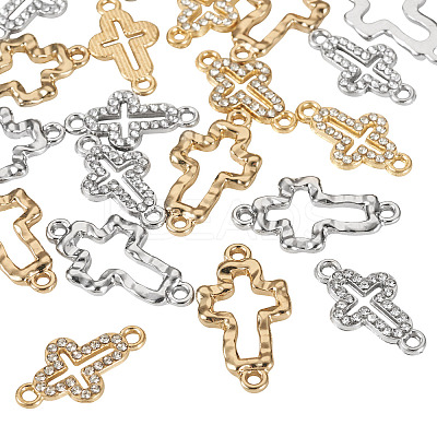 20Pcs 4 Styles Alloy Crystal Rhinestone Connector Charms FIND-TA0008-74-1