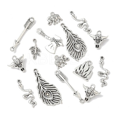 40Pcs 8 Styles Tibetan Style Alloy Pendants TIBEP-FP0001-17-1