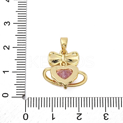 Brass Micro Pave Cubic Zirconia Pendants KK-V009-23G-1