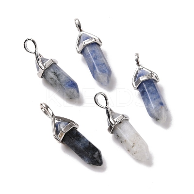 Natural Blue Spot Jasper Pointed Pendants G-K329-42P-1