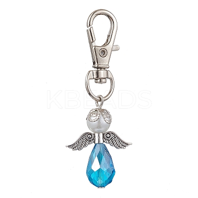 5Pcs 5 Colors Angel Glass Pendant Decoraiton HJEW-JM01659-1