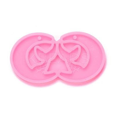 Moon with Mermaid Tail Pendant Silhouette Silicone Molds DIY-M034-17-1