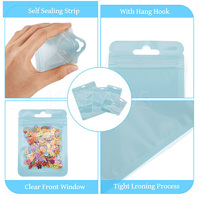 40Pcs 4 Styles Rectangle Plastic Yin-Yang Resealable Packaging Bags ABAG-TA0001-23A-1