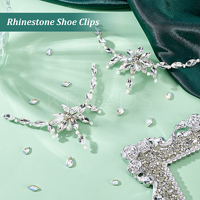 1 Pair Flower Crystal Rhinestone Wedding Shoe Decorations FIND-GA0003-62-1