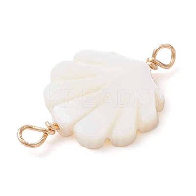 Natural Freshwater Shell Connector Charms PALLOY-JF02442-01-1