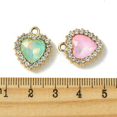 UV Plating Alloy with Mixed Color Glass Rhinestone Pendants FIND-B039-05G-1