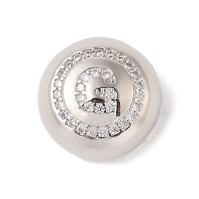 Rack Plating Brass & Cubic Zirconia Pendants KK-Z047-07P-G-RS-1