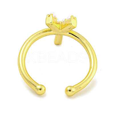 Rack Plating Brass Open Cuff Rings for Women RJEW-F162-01G-Y-1