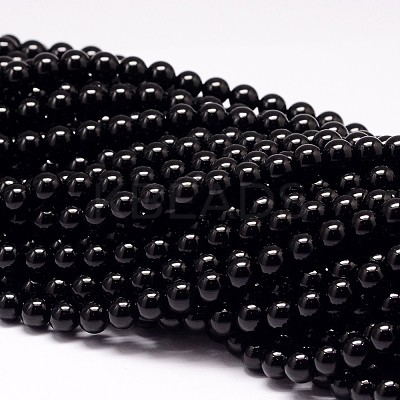 Natural Black Tourmaline Beads Strands LS-G-P132-17-8mm-1