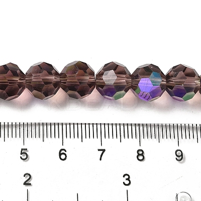Electroplate Transparent Glass Beads Strands EGLA-A035-T10mm-L13-1