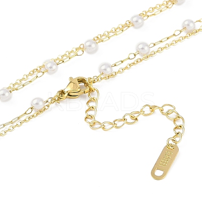 Ion Plating(IP) Golden Tone 304 Stainless Steel Double Layer Butterfly Pendant Necklaces for Women NJEW-K276-08G-03-1