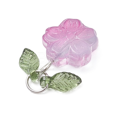 Transparent Normal Glass Pendants PALLOY-JF04571-02-1
